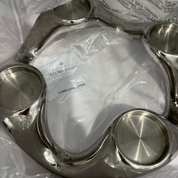 Georg Jensen NIB  Cobra Round Candleholder - Picture 3 of 5